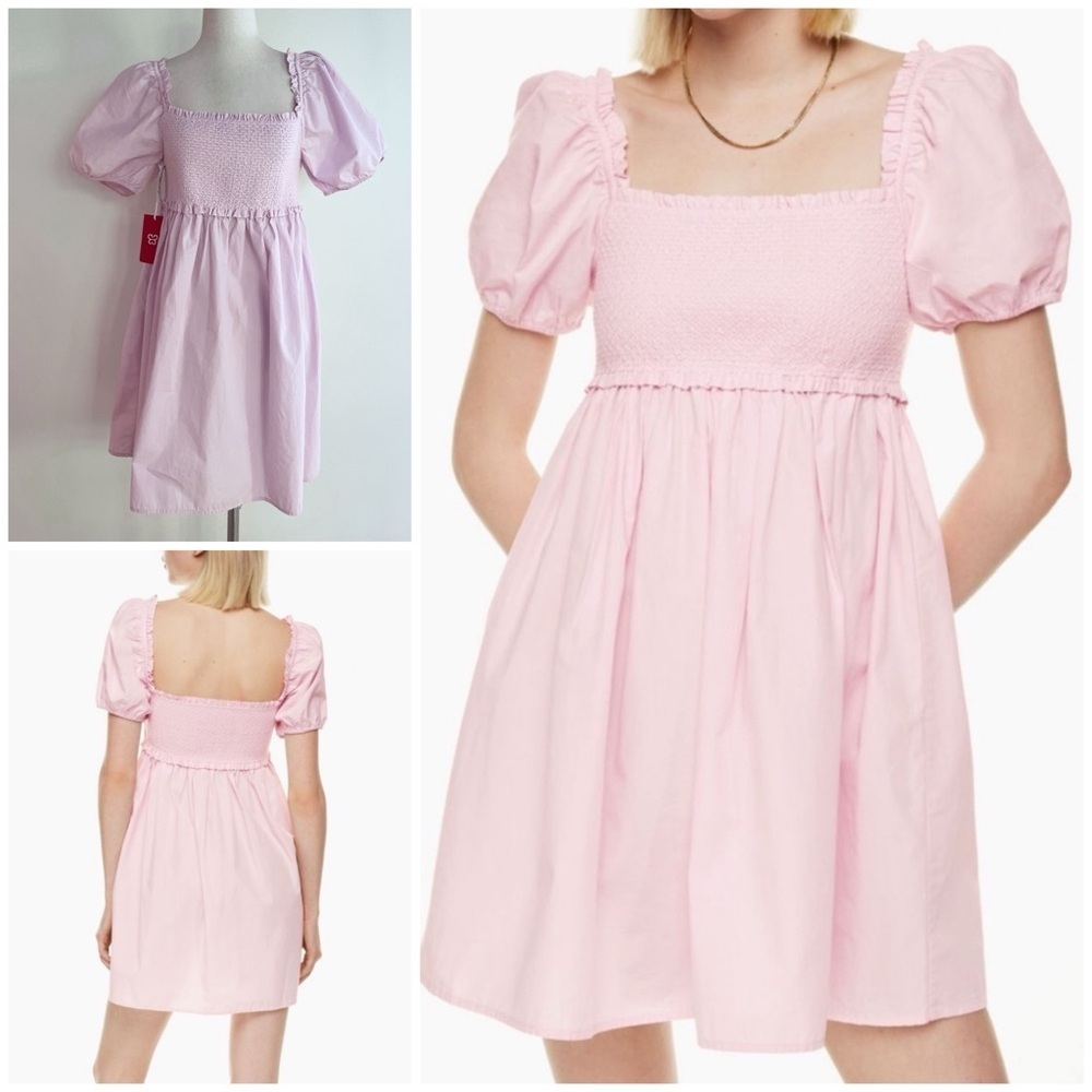 NWT Aritzia Sunday Best Hadley Lilac Bloom Cottagecore Baydoll Poplin Dress L​​​